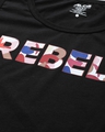 Shop Women's Black Rebel Typography Slim Fit T-shirt