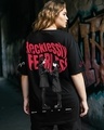 Shop Women's Black Recklessly Fearless Graphic Printed Oversized Plus Size T-shirt-Front
