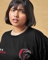 Shop Women's Black Recklessly Fearless Graphic Printed Oversized Plus Size T-shirt