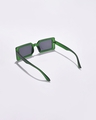 Shop Women's Black Rectangle Polarised Lens Sunglasses-Full