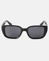 Shop Women's Black Rectangular Polarised Lens Sunglasses-Design