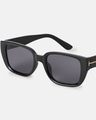 Shop Women's Black Rectangular Polarised Lens Sunglasses