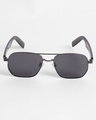 Shop Women's Black Rectangular Polarised Lens Sunglasses-Design