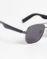 Shop Women's Black Rectangular Polarised Lens Sunglasses