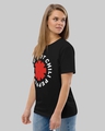 Shop Women's Black Red Hot Chili Peppers Typography Loose Fit T-shirt-Full