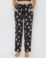 Shop Women's Black Regular Fit Printed Pyjamas-Front