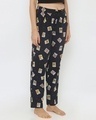 Shop Women's Black Regular Fit Printed Pyjamas-Full