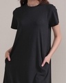 Shop Women's Black Relaxed Fit A-Line Dress