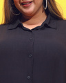 Shop Women's Black Relaxed Fit Plus Size Shirt