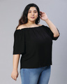 Shop Women's Black Relaxed Fit Plus Size Top-Design