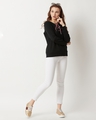 Shop Women's Black Relaxed Fit Rough Ride Tie Up Twill Sweatshirt