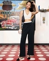 Shop Women's Black Relaxed Fit Track Pants-Full