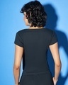 Shop Women's Black Rib Slim Fit Crop Top-Design