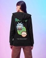 Shop Women's Black Rick and Morty Graphic Printed Hoodies-Front