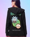 Shop Women's Black Rick and Morty Graphic Printed Hoodies-Front