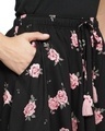 Shop Women's Black Rose Floral Printed Loose Comfort Fit Skorts