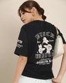 Shop Women's Black Roses Typography Back Printed Oversized T-shirt-Front