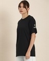 Shop Women's Black Roses Typography Back Printed Oversized T-shirt-Full