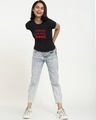 Shop Women's Black Saas and Badass Slim Fit T-shirt-Design