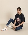 Shop Women's Black Self Love Club Graphic Printed Oversized T-shirt