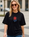 Shop Women's Black Self Love Graphic Printed Oversized T-shirt-Front