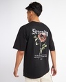 Shop Men's Black Serenity Graphic Printed Oversized T-shirt-Front