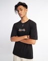 Shop Men's Black Serenity Graphic Printed Oversized T-shirt-Design