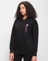 Shop Women's Black Serial Chiller Graphic Printed Oversized Hoodies-Full