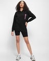 Shop Women's Black Serial Chiller Graphic Printed Oversized Hoodies