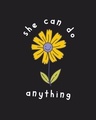 Shop Women's Black She Can Do Anything Slim Fit T-shirt-Full