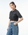 Shop Women's Black Crop Shirt-Design