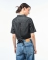 Shop Women's Black Crop Shirt-Full