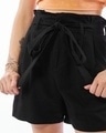 Shop Women's Black Linen Shorts