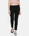 Shop Women's Black Side Zip Skinny Fit Jeans-Front