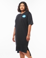 Shop Women's Black Donald Duck Graphic Printed Oversized Plus Size T-Shirt Dress-Design