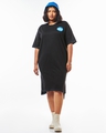 Shop Women's Black Donald Duck Graphic Printed Oversized Plus Size T-Shirt Dress-Full
