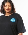 Shop Women's Black Donald Duck Graphic Printed Oversized Plus Size T-Shirt Dress