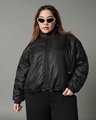 Shop Women's Black Oversized Plus Size Jacket-Front