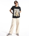 Shop Women's Black Simba Nala Graphic Printed Boyfriend T-shirt-Full