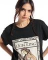 Shop Women's Black Simba Nala Graphic Printed Boyfriend T-shirt