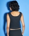 Shop Women's Black Sleeveless Slim Fit Rib Crop Top-Design