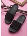 Shop Women's Black Sliders-Front