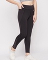 Shop Women's Black Slim Fit Activewear Tights-Design