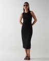 Shop Women's Black Slim Fit Bodycon Dress-Full