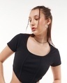 Shop Women's Black Slim Fit Corset Top