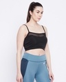 Shop Women's Black Slim Fit Crop Top-Design