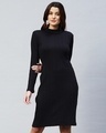 Shop Women's Black Slim Fit Dress-Front