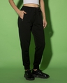 Shop Women's Black Slim Fit Joggers-Design