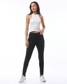 Shop Women's Black Slim Fit Joggers-Full