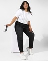 Shop Women's Black Slim Fit Plus Size Jeans-Full